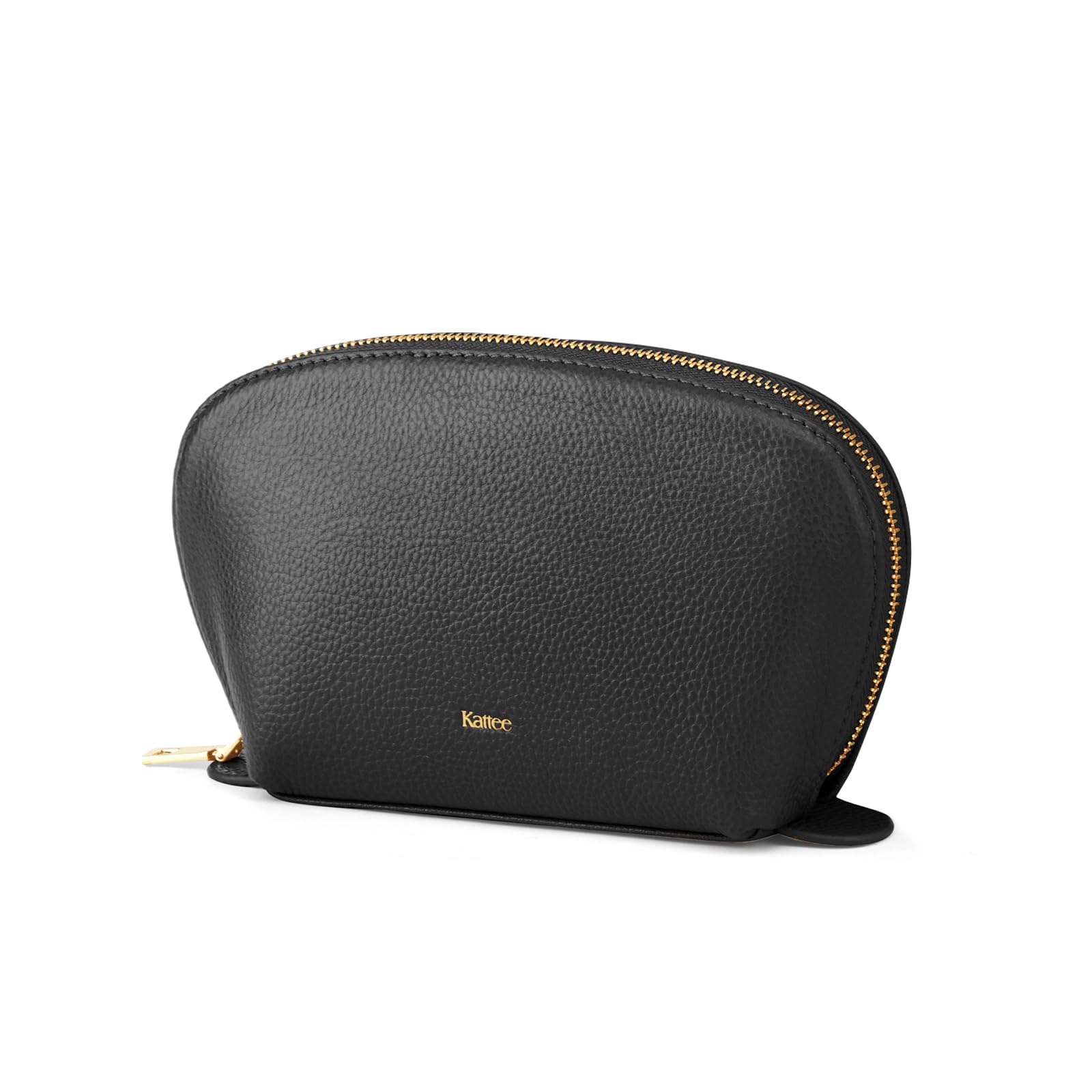 Photo 1 of Kattee Leather Makeup Bag, Travel Cosmetic Bag Set, Toiletry Bag Organizer for Women, 1-PACK, Medium, Black