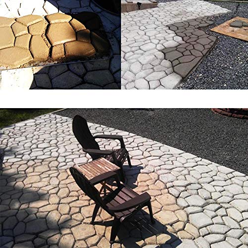 go2buy 2 Pack Plastic Pathmate Walk Way Paver Concrete Stone Mould Paving Mold Black, 16.7 x 16.5 x 1.5'' - Thumbnail 2