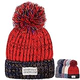 ALLMILL Women's Knit Beanie Pompom Thick Slouchy Beret Winter Ski Hat
