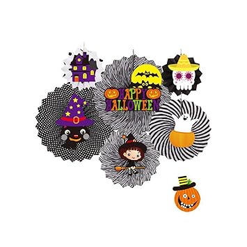 Buy Halloween Decorations Kit Diy Ceiling Hanging Paper Fans Smile