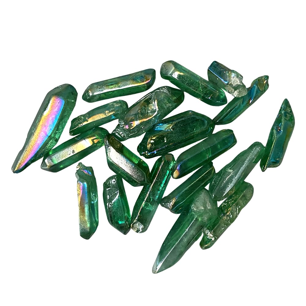 VIE Electroplated Quartz Points, 2-3cm, Pack of 6, Green