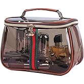 New Retro Vintage Vanity Bag Makeup Bag Large Capacity Waterproof Transparent Toiletry Bag Luxury Cosmetic Bag Women Ladies T