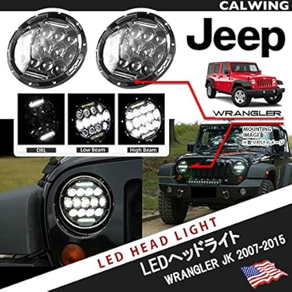Amazon Co Jp Bad Wrangler バッドラングラー Jeep ラングラー Jk カスタム 13プロジェクター Drl ヘッドライト Hi Low ブラック Ledヘッドライト Led ホワイト オフロード アメ車パーツ 車 バイク