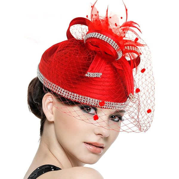 Bnsikun Juego de 5 tocados para mujer, sombreros de fiesta de té, diadema para fiesta de té y guantes de encaje para mujer, fiesta de los años 20, Tocado de oro