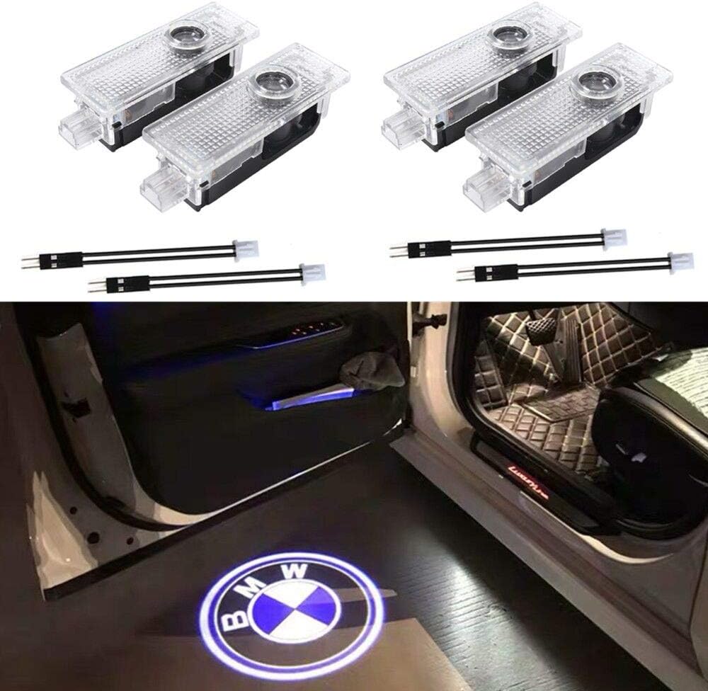 4Pcs Car Door light Ghost Shadow Welcome Light Logo Projector Emblem Accessories Courtesy Step Lights For BMW X5 E70 E90 E60 E87 F20 E92 E91 E61 F11 F18 E63 E64 F12 E65 X1 X3 X6 GT 3 5 6 7 X GT Series