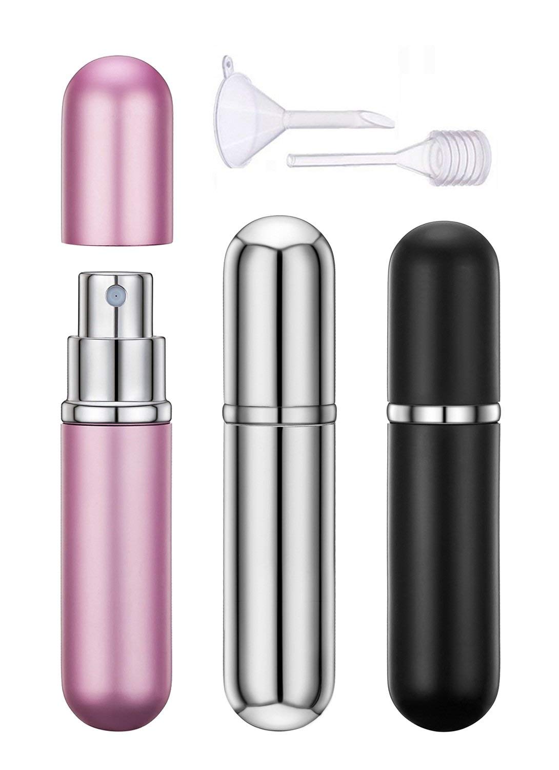 MELLIEX Perfume Atomiser Bottles, Refillable Travel Mini Portable Spray Bottle Set with Funnel Pump and Pipette 6ml Set of 3