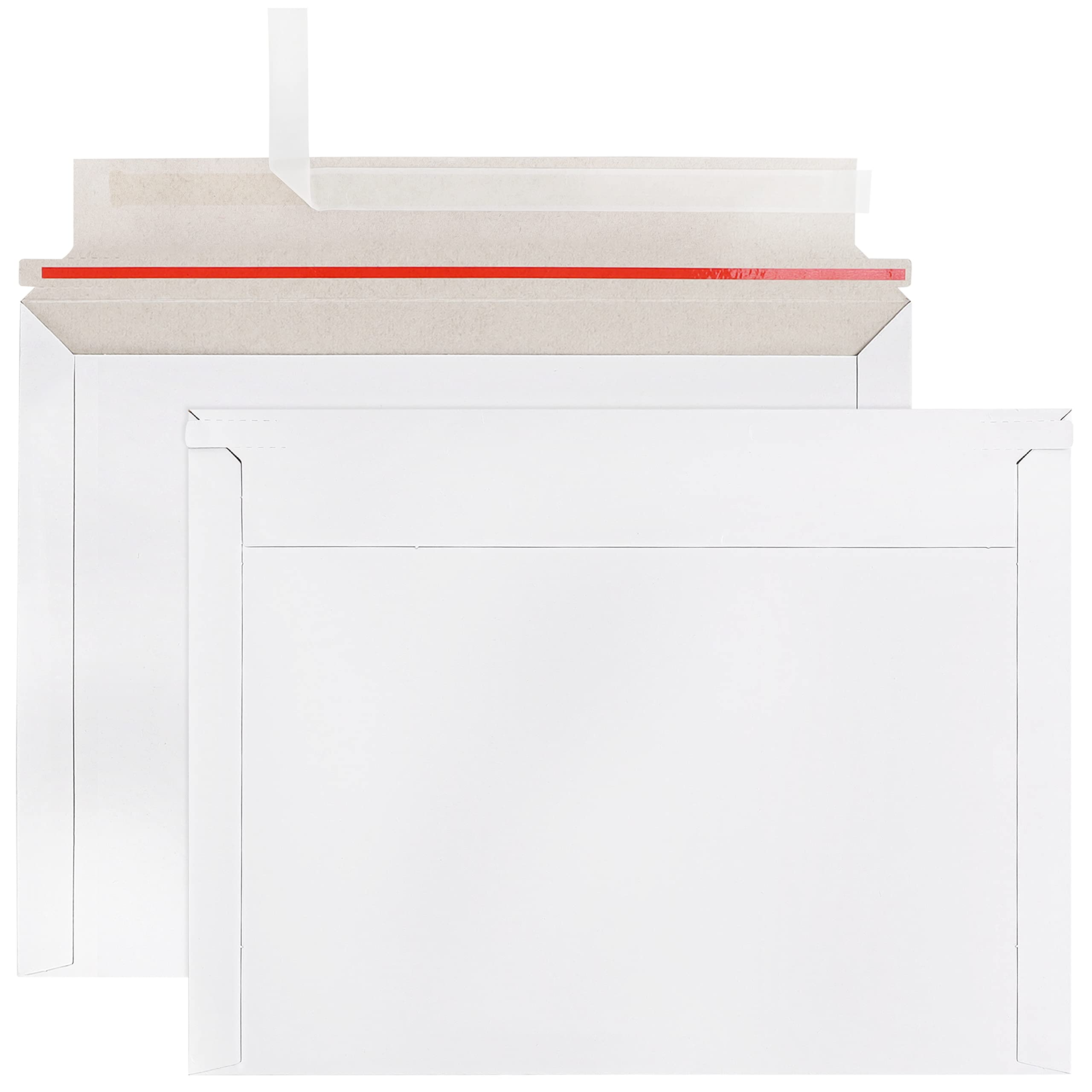 Belle Vous 25 Pack Peel and Seal Rigid Mailers - 240 x 317mm / 9.5 x 12.5 Inches, 300gsm - Self Seal Cardboard Envelopes for Large Photo/Pictures, Documents/Book, CDs or Paper Files