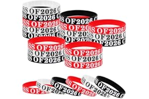 18 Pcs Class of 2026 Wristbands Graduation Silicone Wristbands Class of 2026 Congrats Grad Celebrating Bracelets for Teacher 