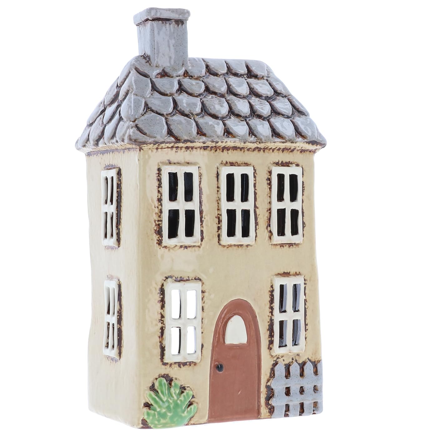 Shudehill Giftware Ceramic Village Pottery Garden House Tealight Holder, Home Ornament Candle Holder (Medium Cream) — image 1