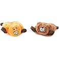 ZippyPaws Squeakie Pads Plush Dog Toy,Stuffed with 2 Squeakers for Dogs, 2-Pack, Bear, Moose