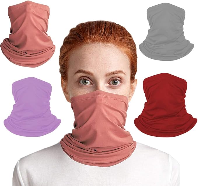 ENYACOS Silk Snoods Multifunctional Headwear Bandana Multipack,4 Pack