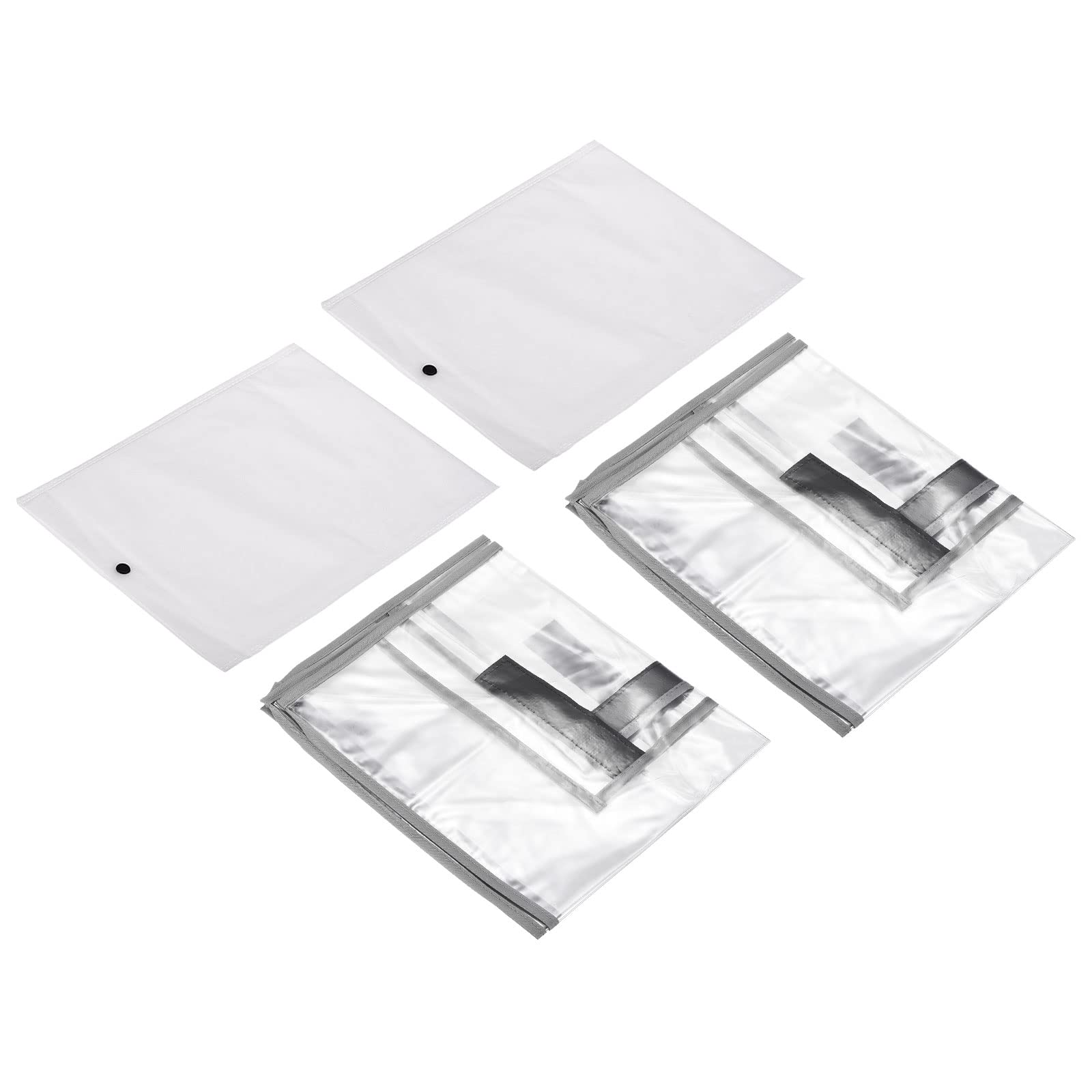 PATIKIL Universal Luggage Protector with Fastener 22 Inch, 2 Pack Portable Clear PVC Antistatic Waterproof Dust Cover for Suitcase, Grey