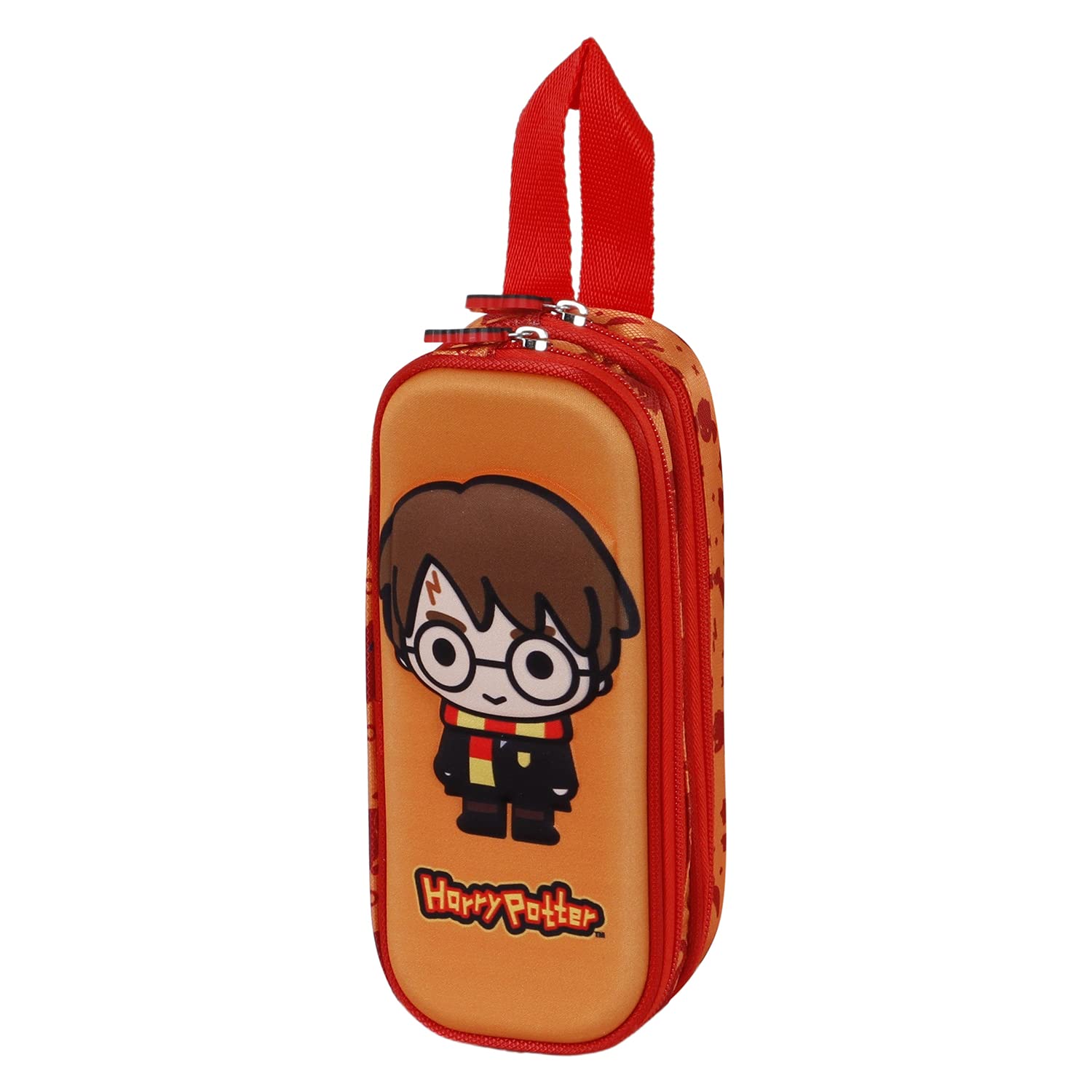 Harry Potter Bobblehead-3D Double Pencil Case, Orange, 22 x 9.5 cm
