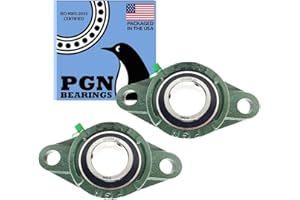 PGN BEARINGS PGN UCFL206-20 Pillow Block Bearing - Pack of 2 Flange Mounted Pillow Block Bearings - Chrome Steel Bearings with 1 1/4" Bore - Self Alignment