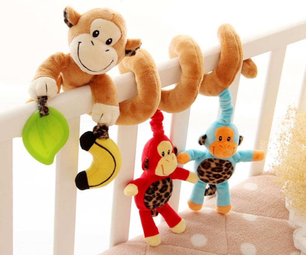 Infant Baby Activity Hanging Spiral Plush Toy Toddlers Bed Crib Stroller Toy Hanging Baby Rattle Toys for Newborn Girls Boys by TheBigThumb