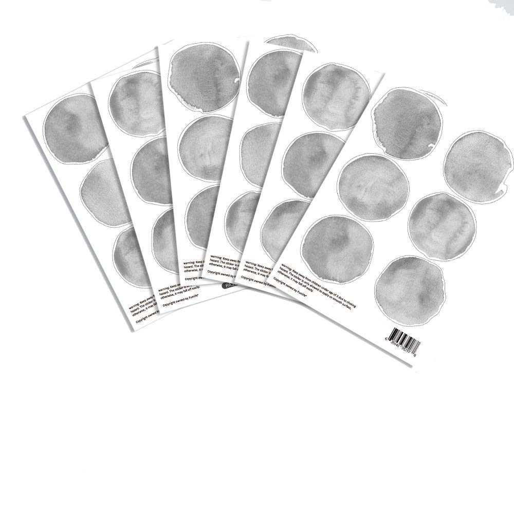 Watercolor Grey Polka Dot DIY Embellishments Wall Sticker Decal for Kid Girl Nursery Room Decortaion - Grey 36 Dots of 2.36in