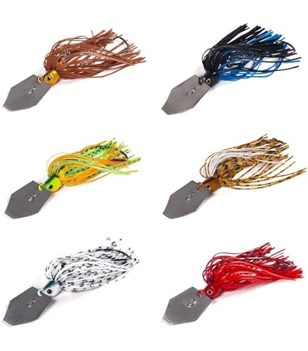 Lot De 6 Leurres De Pêche Spinner Swim Flipping Bladed Jigs - Chatter Bait Pour Saumon, Brochet, Truite - Swing Trailers Réalistes