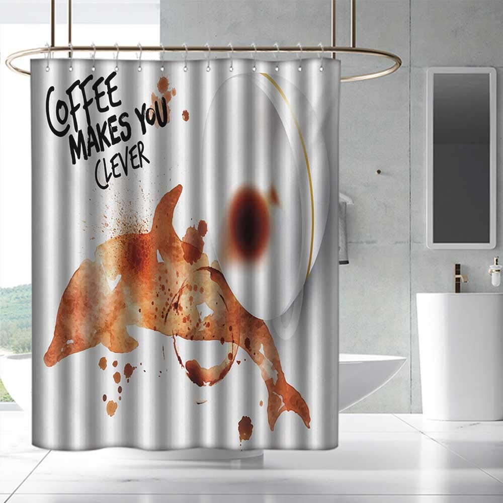 Amazon Com Shower Curtains Fabric Hookless Coffee Art Get Smart