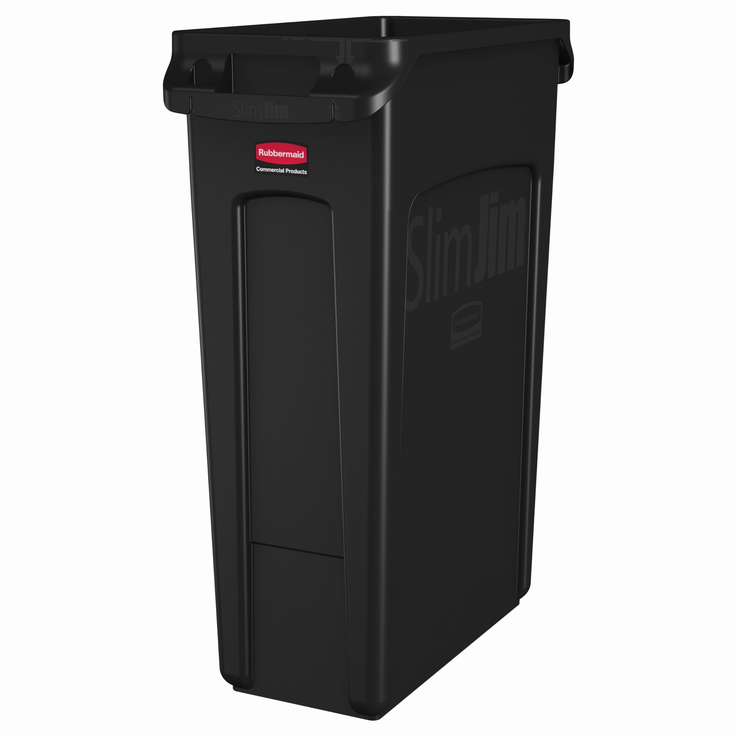 Rubbermaid Commercial Products Slim Jim Bin 87 L Black– Rectangular Waste Container With Venting Channels For Kitchens, Offices, Workspaces or Communal Areas – FG354060BLA