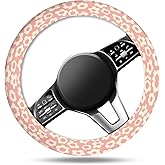 ASJHFDIR Car Steering Wheel Cover, Universal 15 Inch Non-Slip Breathable Neoprene Elastic Steering Wheel Protector, Cute Car Accessories for Women Men Fit Auto, Suvs Pink Flowers