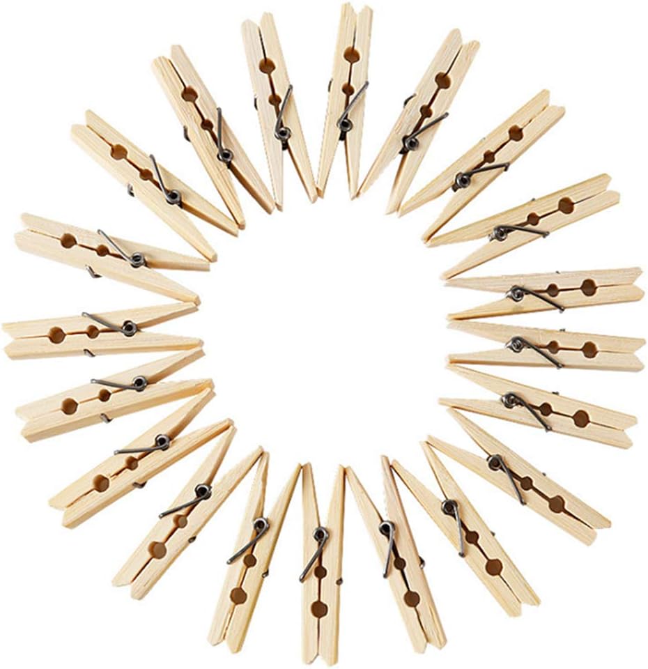 SHAFIRE Wood Clothes Peg Wooden Pegs Clothes Pins Clips Wooden Laundry Clips Wooden Cloth Drying Non Rust Clips Cloth Hanging Clips 40 in 1 Set