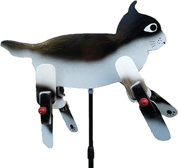 Amazon 手作り 羽根付き風見鶏 ねこ ガーデンオーナメント 置物