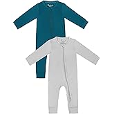 Jimonda Baby Romper Boys Girls Bamboo Pajamas 2-Way Zipper Footless Unisex Long Sleeve Sleepers Sleep and Play 0-24 Months