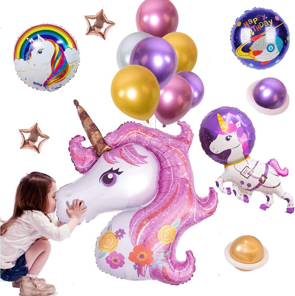 Fournitures De Loisirs Creatifs Ballons Latex Qualite Superieure Metal Decorations Fete Licorne Pour Enfants Fournitures Fete Danniversaire Pour Douche Debe Ballons Licorne Aluminium 3d Avec Banniere Joyeux Anniversaire Diy Cuisine Maison