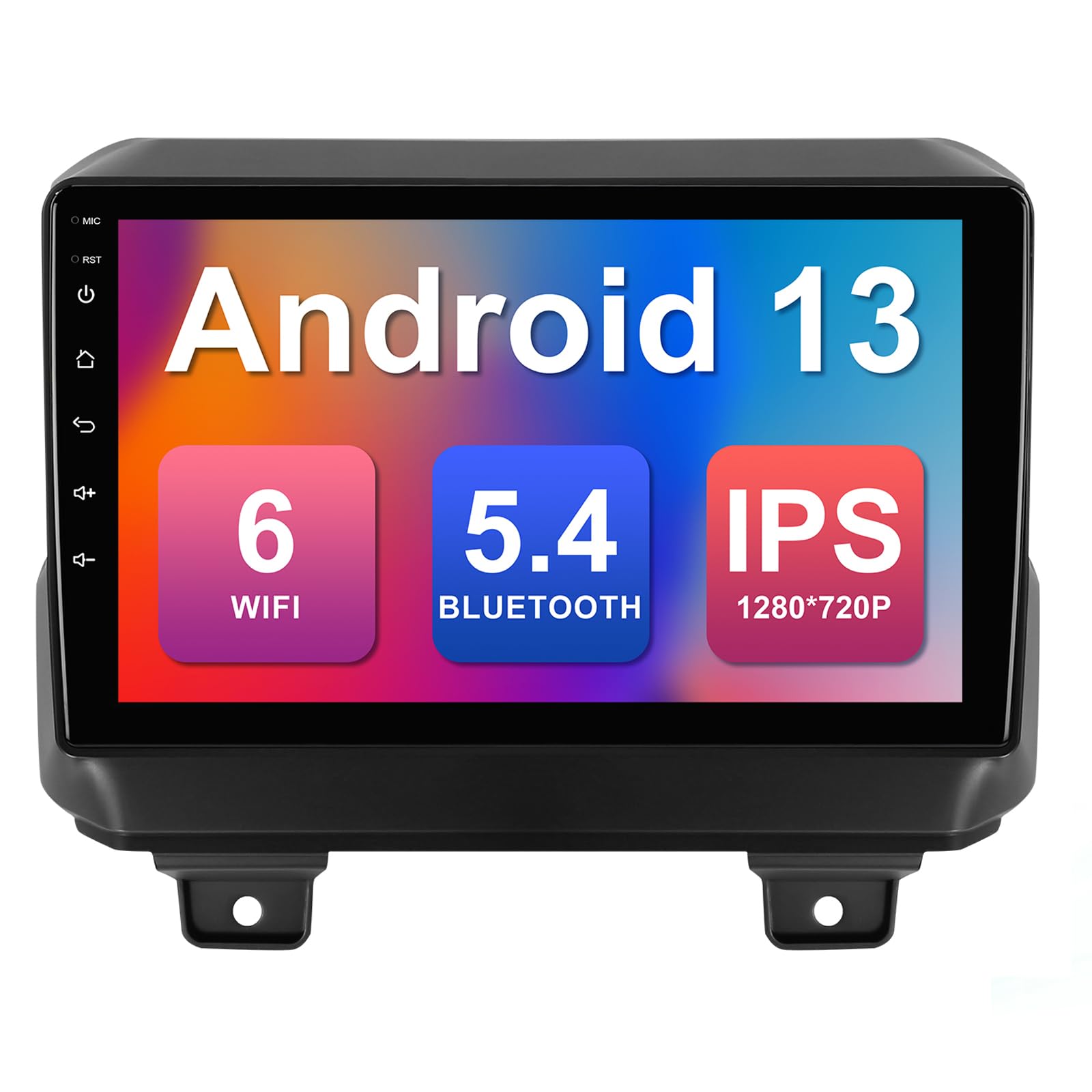 Photo 1 of 2+32G 9-inch Android 13 Car Stereo for Jeep Wrangler JL Gladiator 2018-2021 IPS Touchscreen Screen Car Radio with Carplay & Android Auto Support Backup Camera GPS FM Navi BT SWC