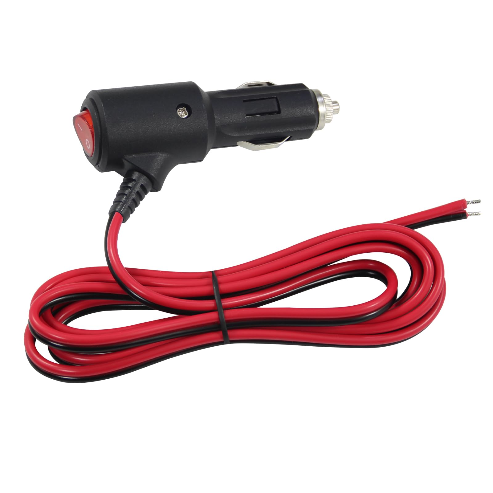Photo 1 of 12Volt Replacement Cigarette Lighter Male Plug with On Off Switch - 8FT 12V Fused 15amp Cigarette Male Plug with 16gauge Leads, 12V DC Car Plug Replacement for Car Cooler,Cb Radio, Air Compressor
