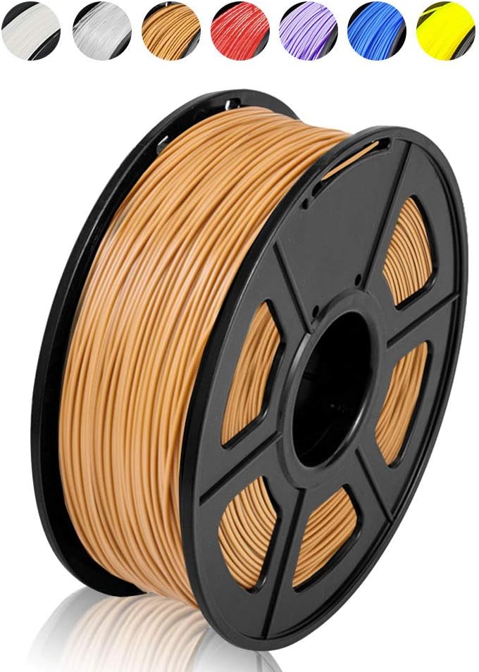 Coffee PLA 3D Printer Filament 1.75mm, Dimensional Accuracy +/- 0.02 mm,2.2 LBS (1KG) Spool, DAZZLE LIGHT PLA Filament