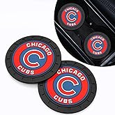 Silicone Cubs Car Cup Holder Coasters,Baseball Fans Car Coasters for Chicago Cubs Fans, Non-Slip Universal Fit Cup Holder Insert