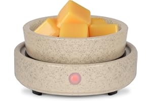 nawaza Ceramic Wax Melt Warmer Fragrance, 3 in1 Electric Candle Wax Warmer，Scented Wax Melt Wax Cubes Melter Fragrance Warmer for Home,Office,Gift (Beige)…