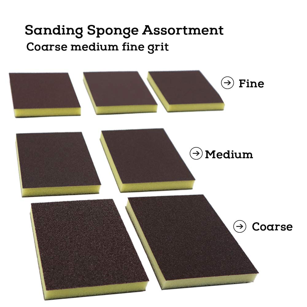 14Pcs Sanding Sponge Coarse Medium Fine Sanding Sponges Assortment for