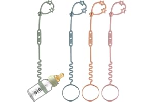 NEARBYME Toy Safety Straps, 4 Pack Silicone Sippy Cup Straps, Sippy Cup Leash for Baby, Keep Bottles and Sippy Cups Close at Hand and off The Ground or Floor (4PACK, Sage/Ether/Blush/Muted)