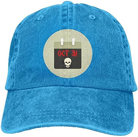 MNNS Vintage Cap Hat Halloween Six-Panel 3D Print Adjustable Baseball Hat For Unisex Royalblue