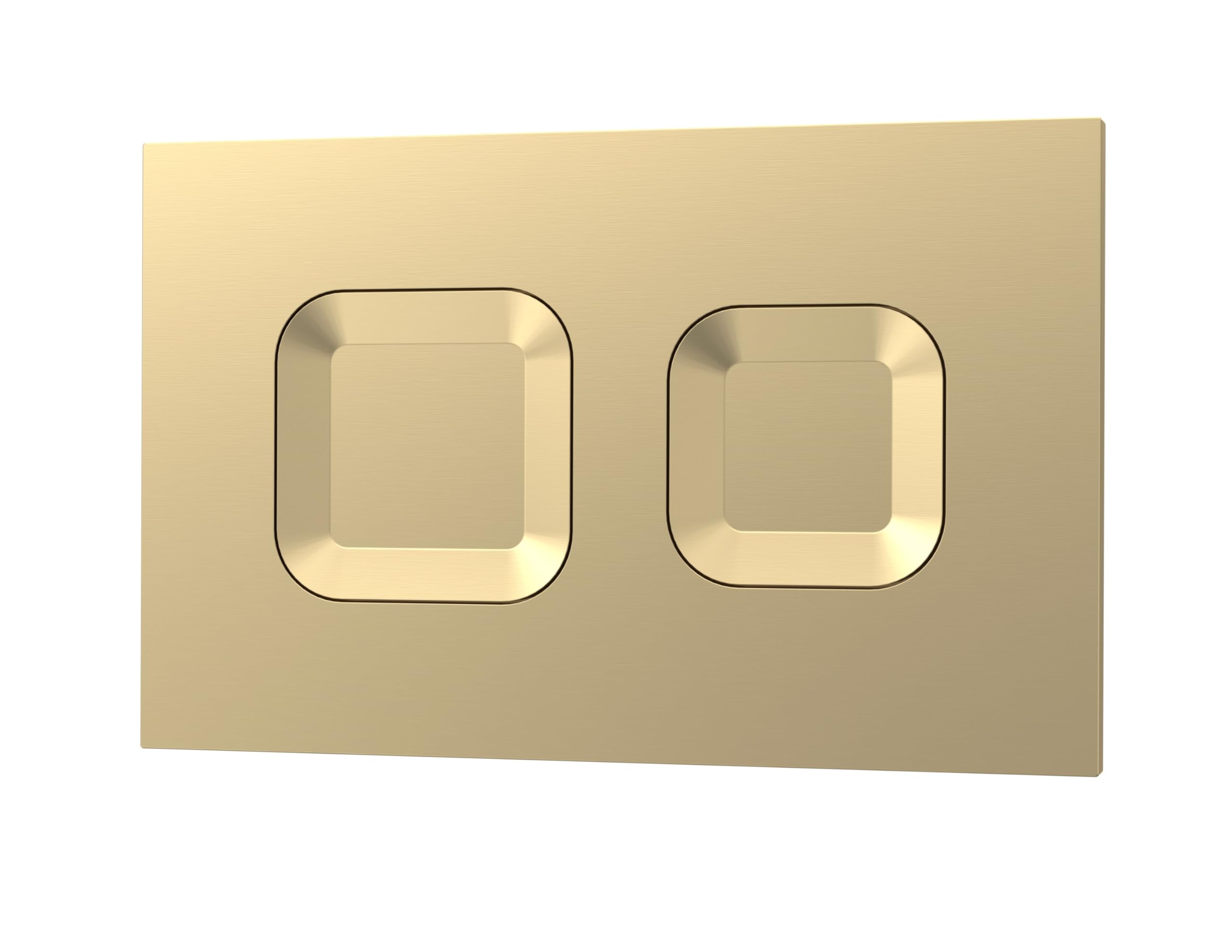 nuie XTY009PS8 Bathroom Accessories Modern Dual Flush Plate with Square Buttons, 267 x 170 x 11mm, Brushed Brass
