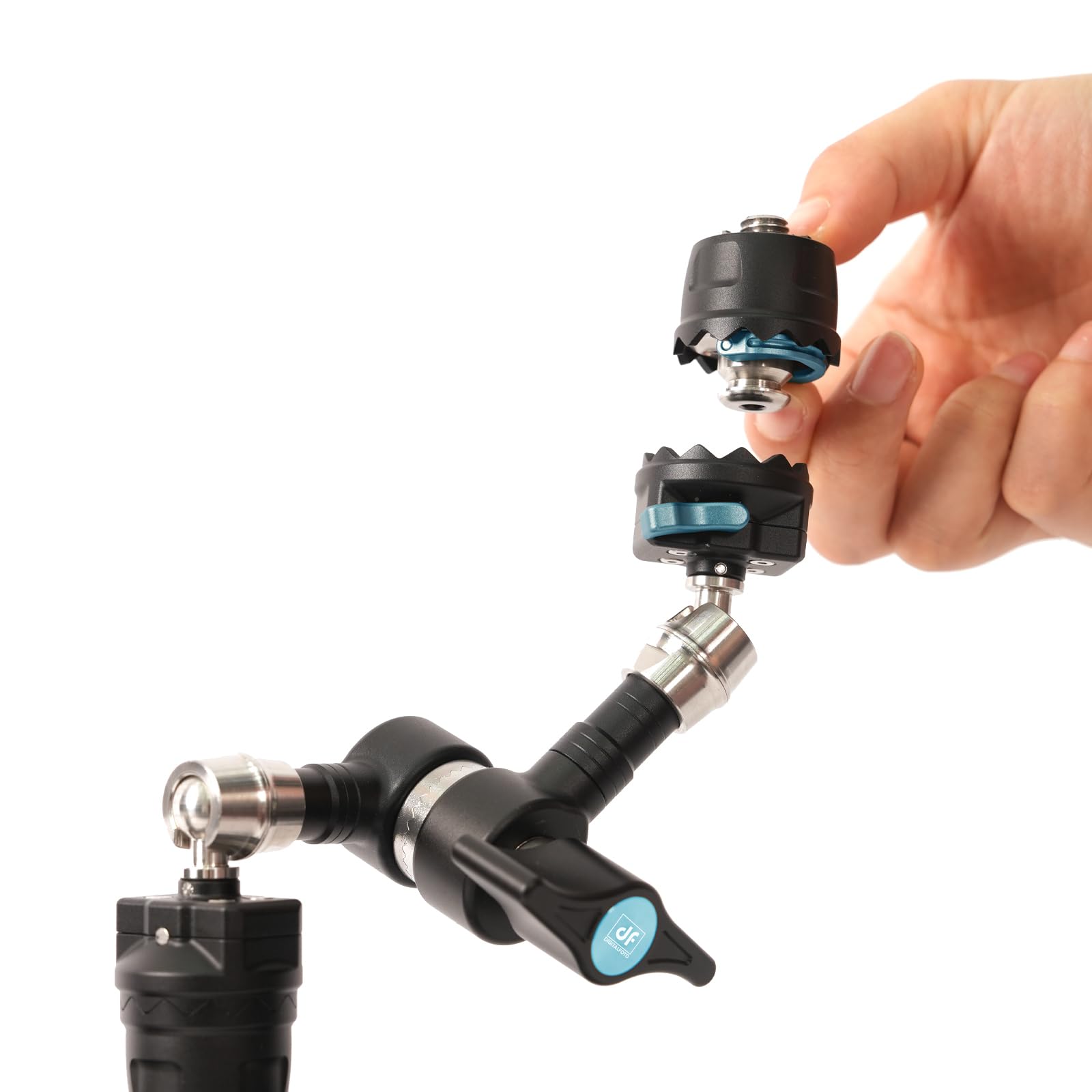 DFCINE Magic Arm Camera Mount - Stainless Steel Articulating Arm with Quick Release, Anti-Twist Pins, and Rosette Gear for Camera/Monitor/LED etc,1/4''&3/8'' Screw-Payload 13lbs/6kg (7inch)