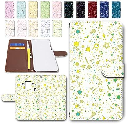 Amazon Co Jp Aquos Phone Zeta Sh 02e Exclusive Notebook Type Case With Camera Hole Diary Smartphone Case Smartphone Cover Leather 80 S Pop Star Star Dot Pattern Design O White X Green Aquos Phone Zeta