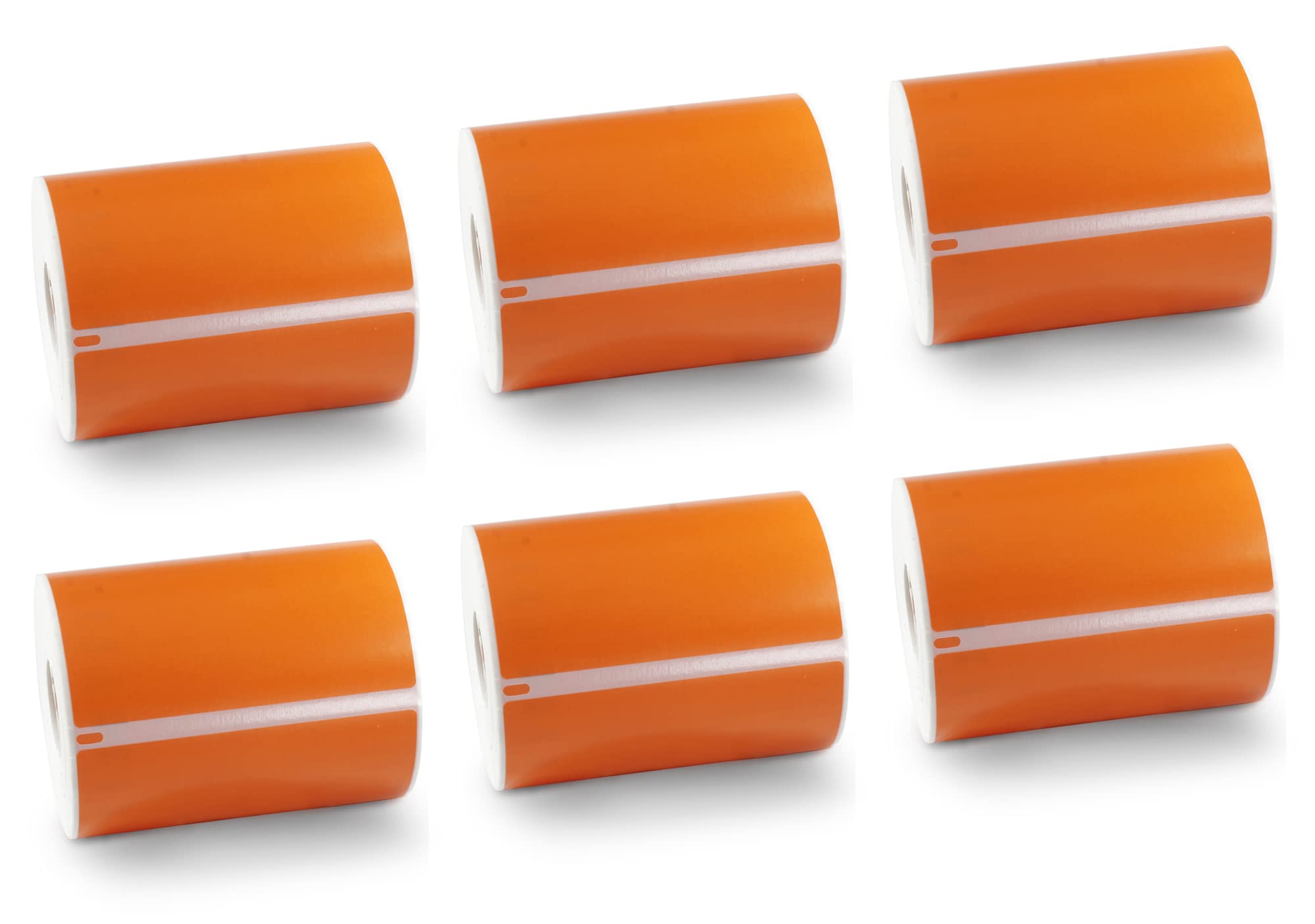 BETCKEY - 6 Rolls Orange Extra Large Shipping Labels Compatible with DYMO S0904980, 104mm x 159mm, 1320 Colored Labels Compatible with DYMO LabelWriter 4XL, NOT Fit 550 or 5XL