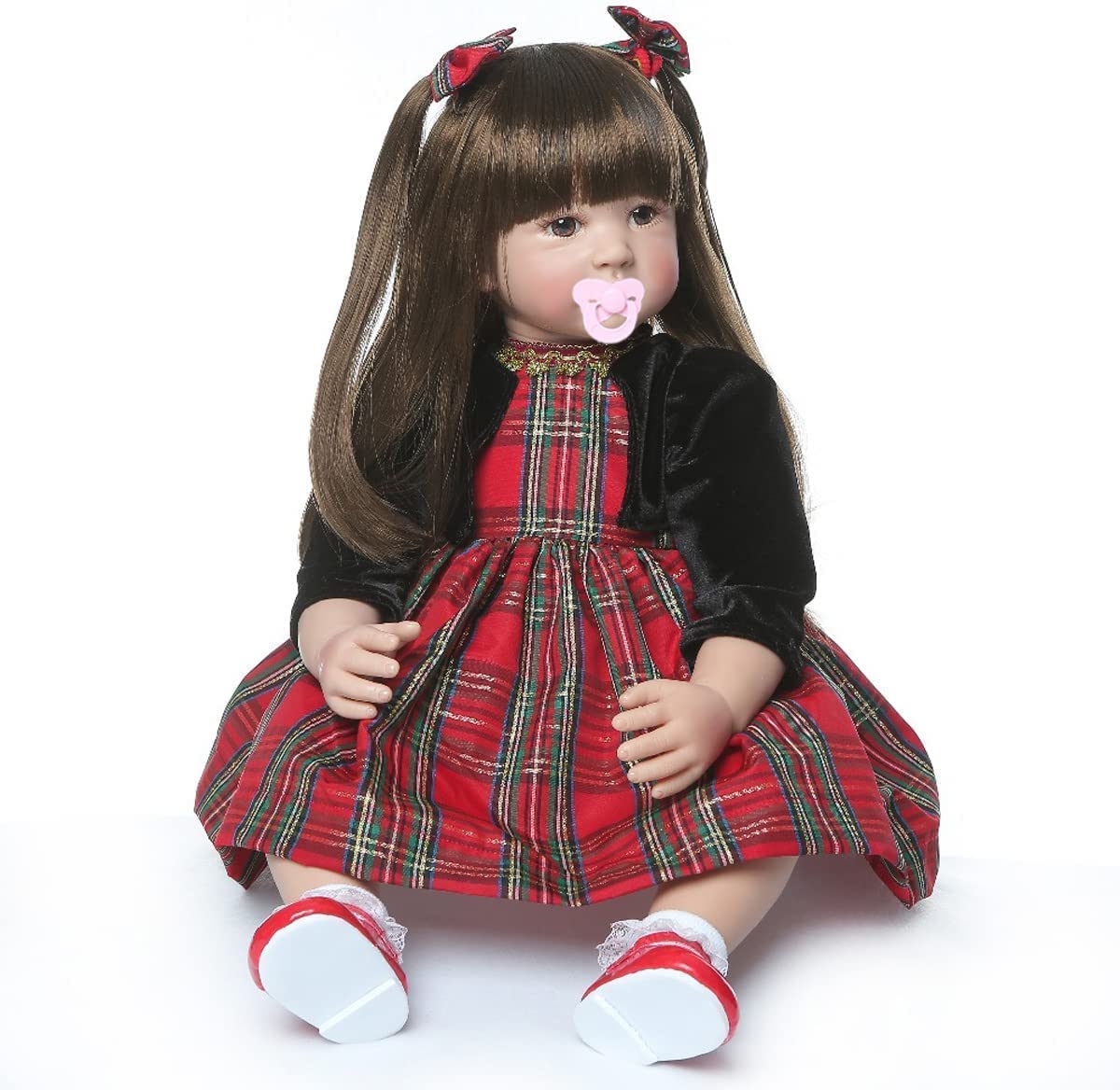 ZIYIUI 24 Inch 60cm Reborn Dolls Lifelike Soft Silicone Vinyl Reborn Toddler Girl Baby Dolls With Long Hair Realistic Newborn Toys Cheap Reborn Babies