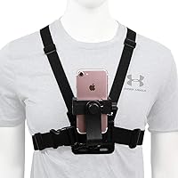 Mobile Phone Chest Strap Mount,Harness Strap Holder Universal Cell Phone Clip for Action Camera POV Compatible with…