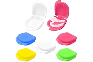 BEZANU Denture Case, 10 PCS Plastic Orthodontic Retainer Case for Travel, Daily Outing (5 Colors)