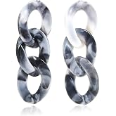 KaFu Fashion geometry Resin Earrings for Women Statement Resin Link Drop Earrings Lightweight Acrylic Dangle Earring Studs for Girls