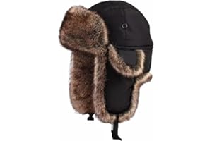 UEAUY Hat Men and Women Winter Skiing Cap Warm Faux Fur Hunting Trapper Hat