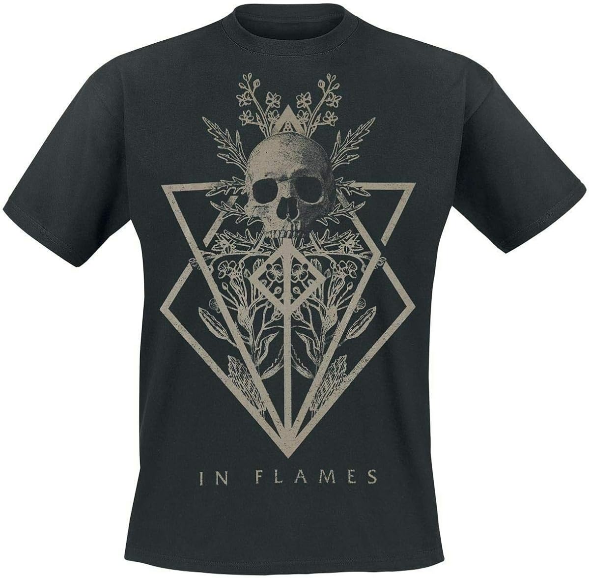 In Flames Skull T-Shirt Männer - Heavyweight Band Shirt Schwarz