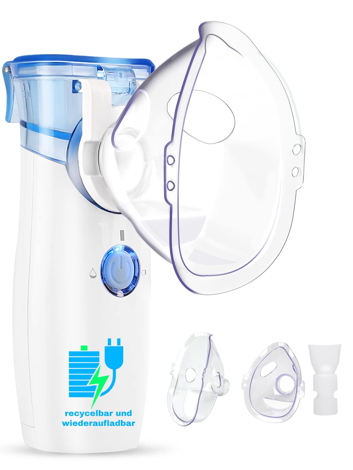 Rechargeable Portable Inhalators Machine Mini steam Nebuliser for Kids and Adults Travel and Home Daily Use Gifts(Blue)