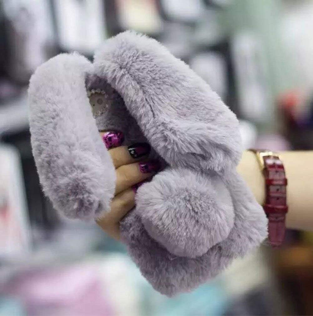 Galaxy S9 Plus Fur Case for Girls,Jesiya Luxury Cute Toy Warm Handmade Rabbit Bunny Furry Fuzzy Soft Rabbit Fur Hair Plush Case Cover for Samsung Galaxy S9 Plus