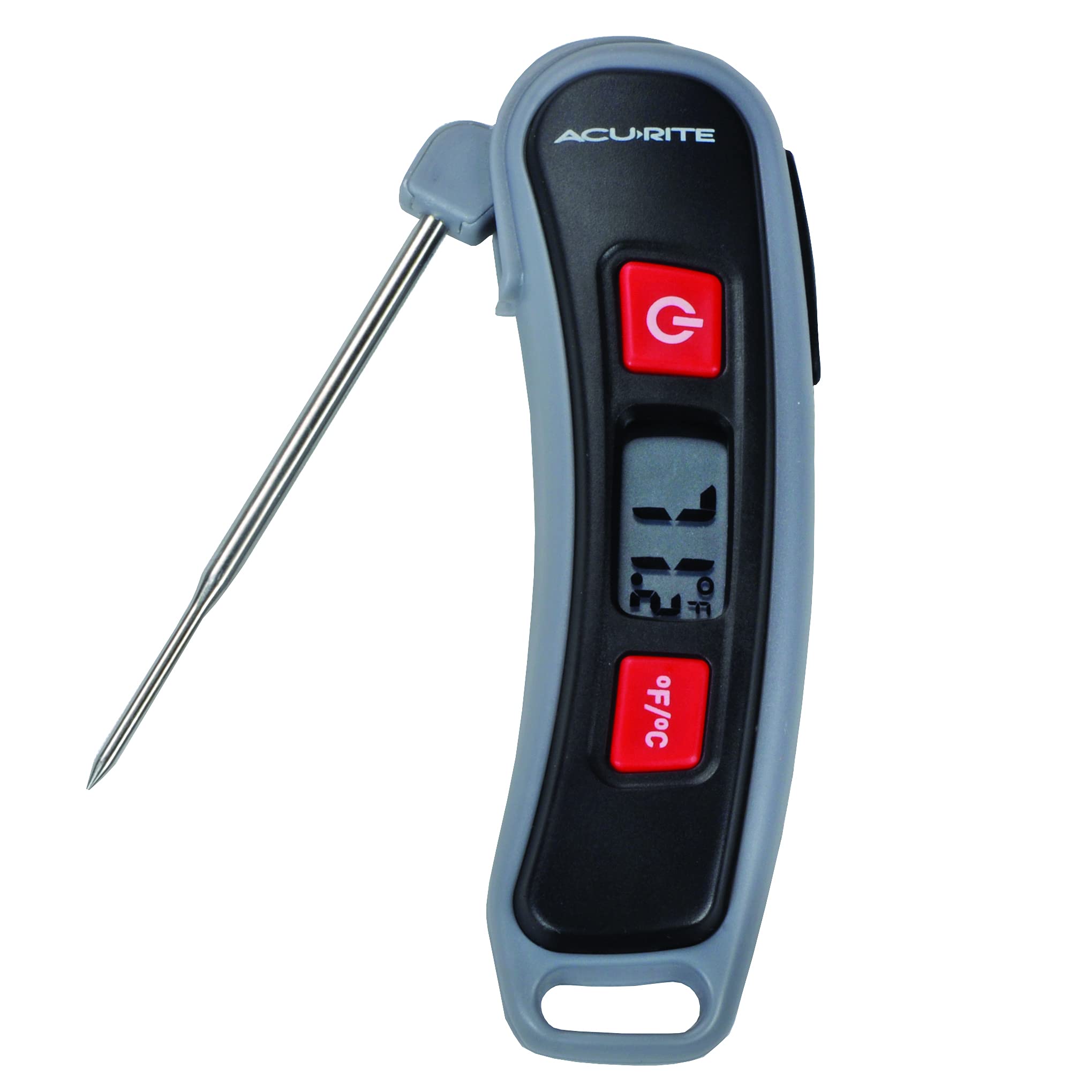 AcuRite 00665E Digital Instant Read Thermometer with Folding Probe, Multicolor