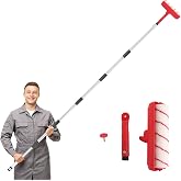 Ceiling Paint Roller No Drip Kit, 98" Paint Roller Kit with Extension Pole | With Red Plastic Splash Shield &amp; Adjustable Rotating Head, Professional &amp; DIY Use for Ceilings, Walls, Fences, Furniture
